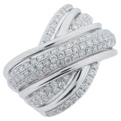 Ring : Cocktailring 1.53ct. Brilliants 18K White gold