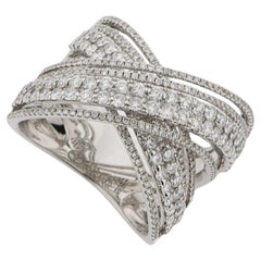 Ring: Cocktailring 1.94 carat Diamonds Brilliant Cut 18K White Gold