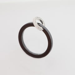 Ring: Cocktailring Black Ceramic 0.12 ct. Diamonds Brilliant Cut 18K White Gold