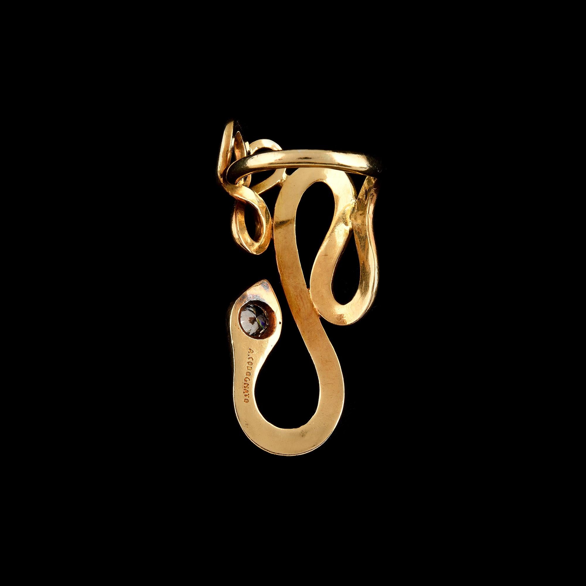 Brilliant Cut Ring Codognato Gold and A Brilliant-cut Diamond