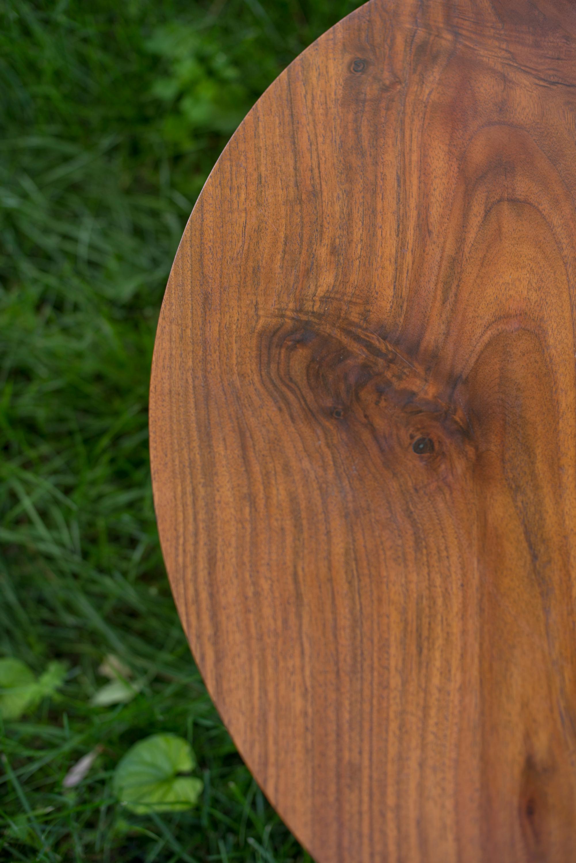 American Ring Coffee Table in Bookmatched Walnut and Copper with Hand-Turned Legs