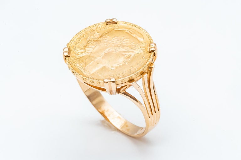 Ring Coin 20 Francs Marianne République Française Yellow Gold 24 Carats For  Sale at 1stDibs | gold republique francaise coin, republique francaise coin  gold, francaise republique coin