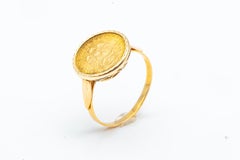 Ring Coins 2 Pesos 18 Carat Yellow Gold Estados Unidos Mexicana