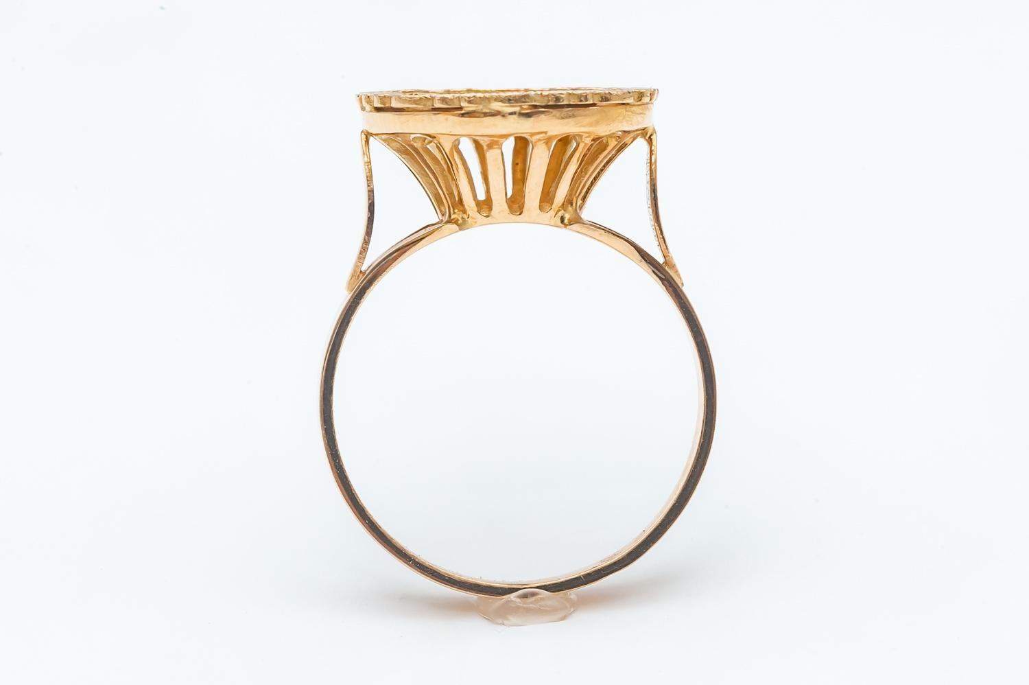 Women's or Men's Ring Coins 2 Pesos United States Mexicana Yellow Gold 24 Carats For Sale