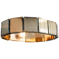 Ring Contemporary Wall Lamp Silvered Glass