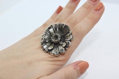 Ring, Daisy, Sterling Silver, Elegant Gift, Unique Gift, Handcrafted, Italy