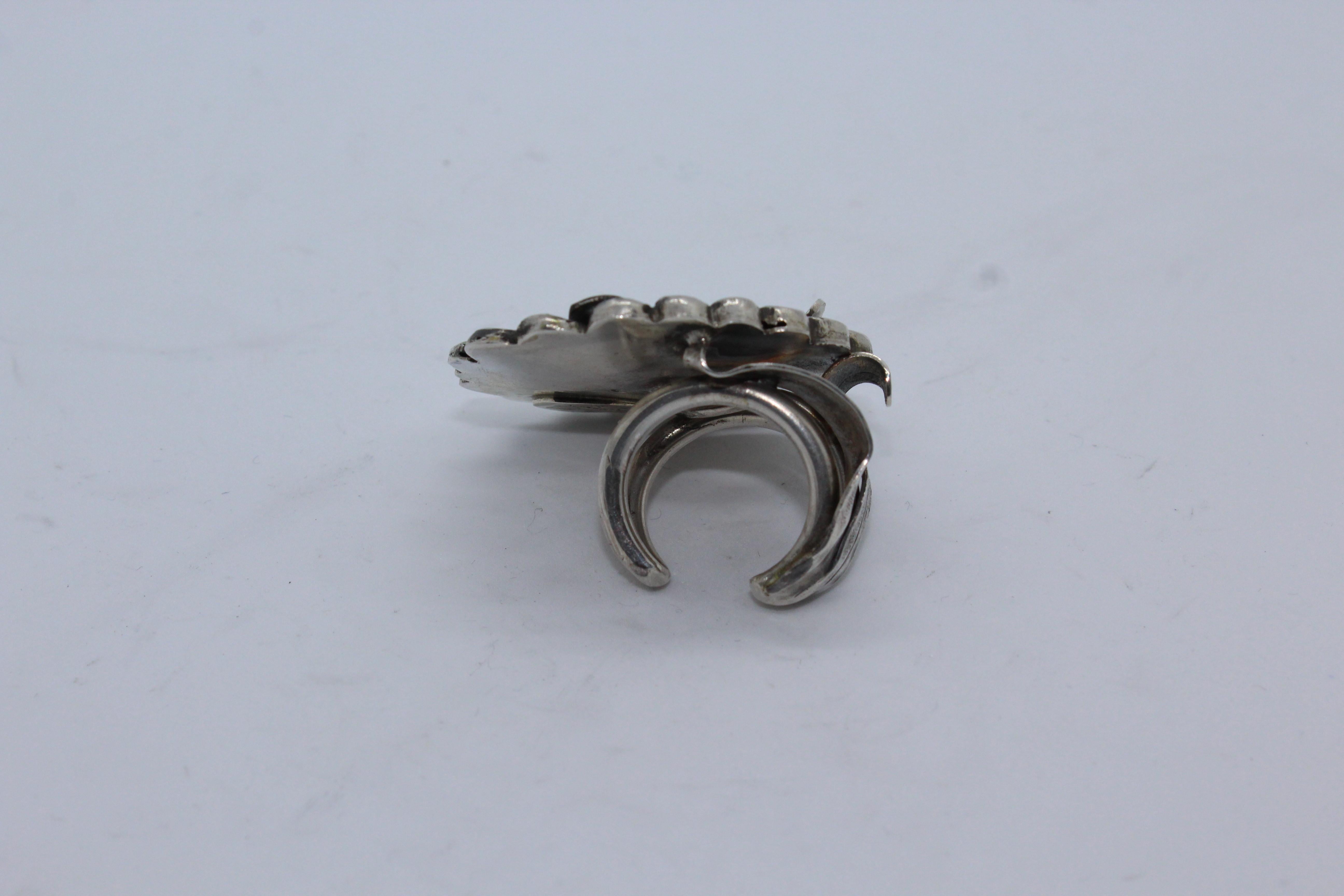 Bague, marguerite, A Silver, Cadeau Elegant, Cadeau Unique, Fait à la main, Italie en vente 2