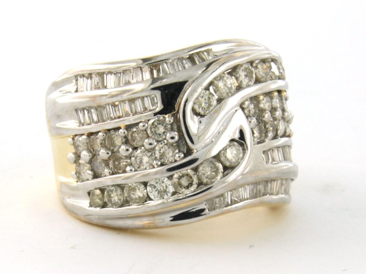 Ring Diamant 18k Bicolor Gold (Moderne) im Angebot