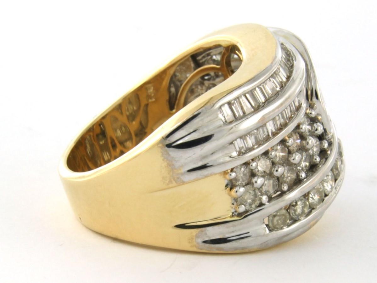 Ring Diamond 18k bicolor gold In Good Condition For Sale In The Hague, ZH
