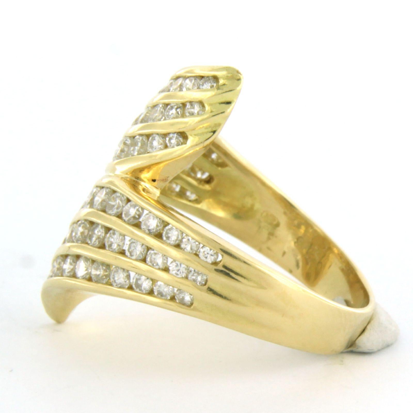 Ring Diamond in total 1.48ct 18k yellow gold For Sale 1