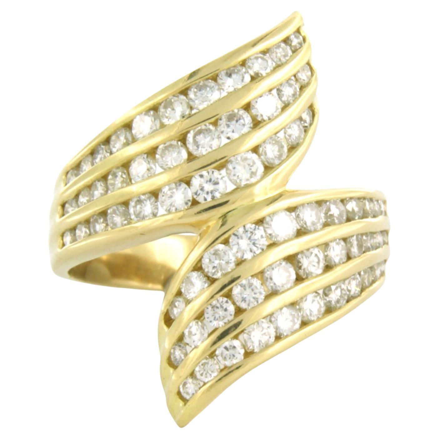 Ring Diamond in total 1.48ct 18k yellow gold For Sale