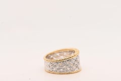 Ring Diamonds 0, 340 Carats Two-Tones Gold 18 Carats
