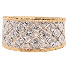 Ring Diamonds 0, 340 Carats Two-Tones Gold 18 Carats