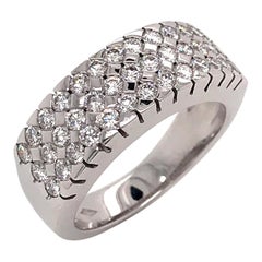 Anillo Diamantes Talla Redonda Oro Blanco 18 Quilates