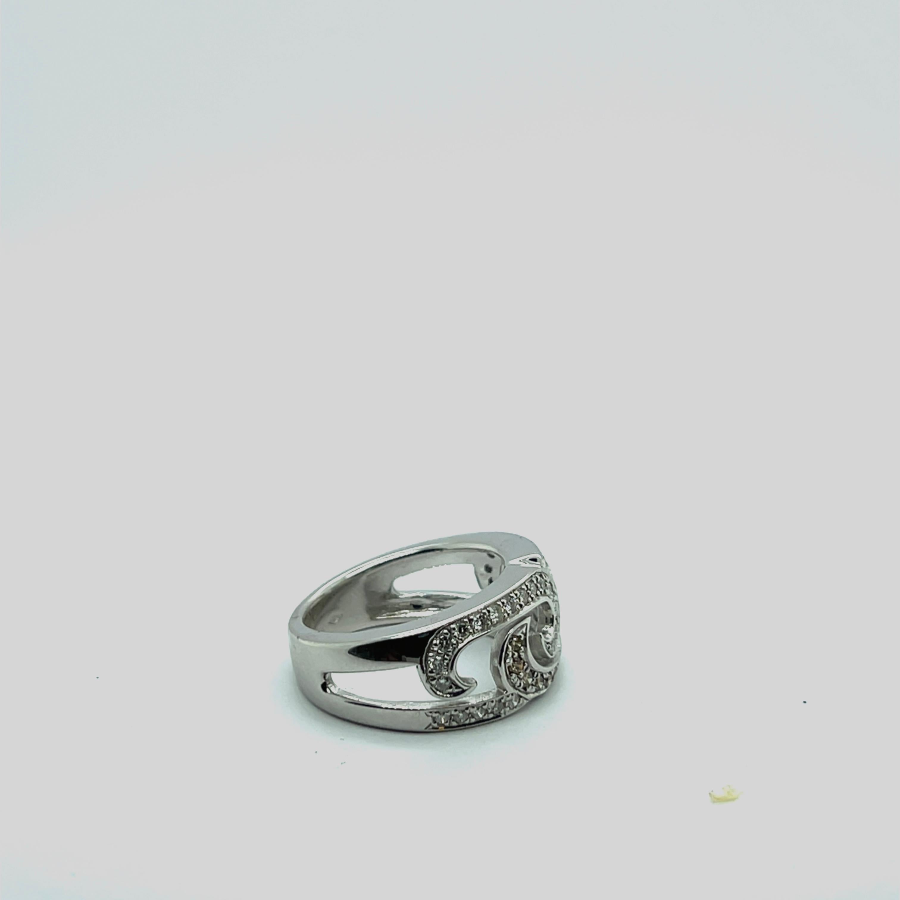 Contemporary Ring Diamonds White Gold 18 Carats For Sale