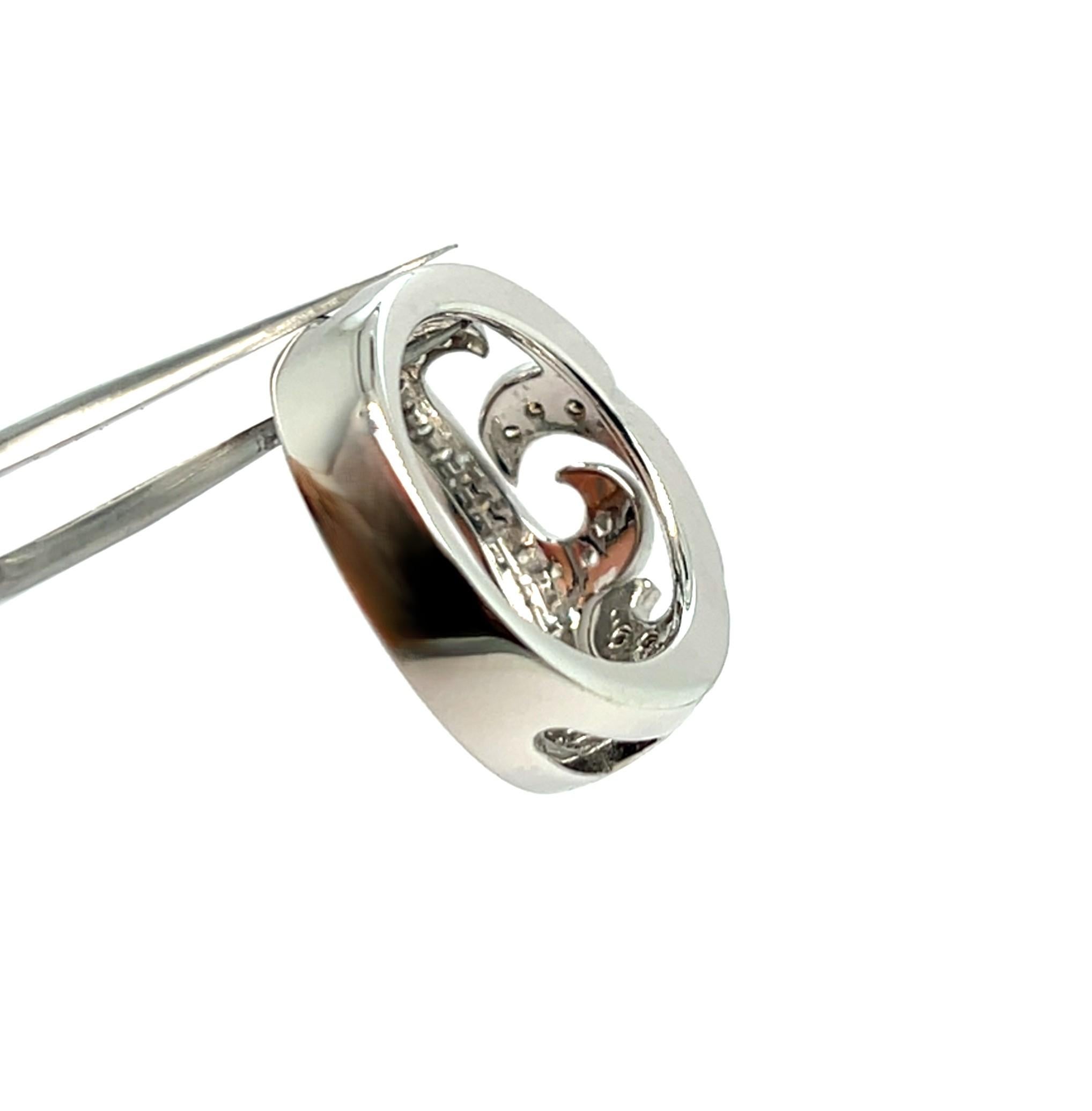 Contemporaneo Anello Diamanti Oro Bianco 18 Carati in vendita