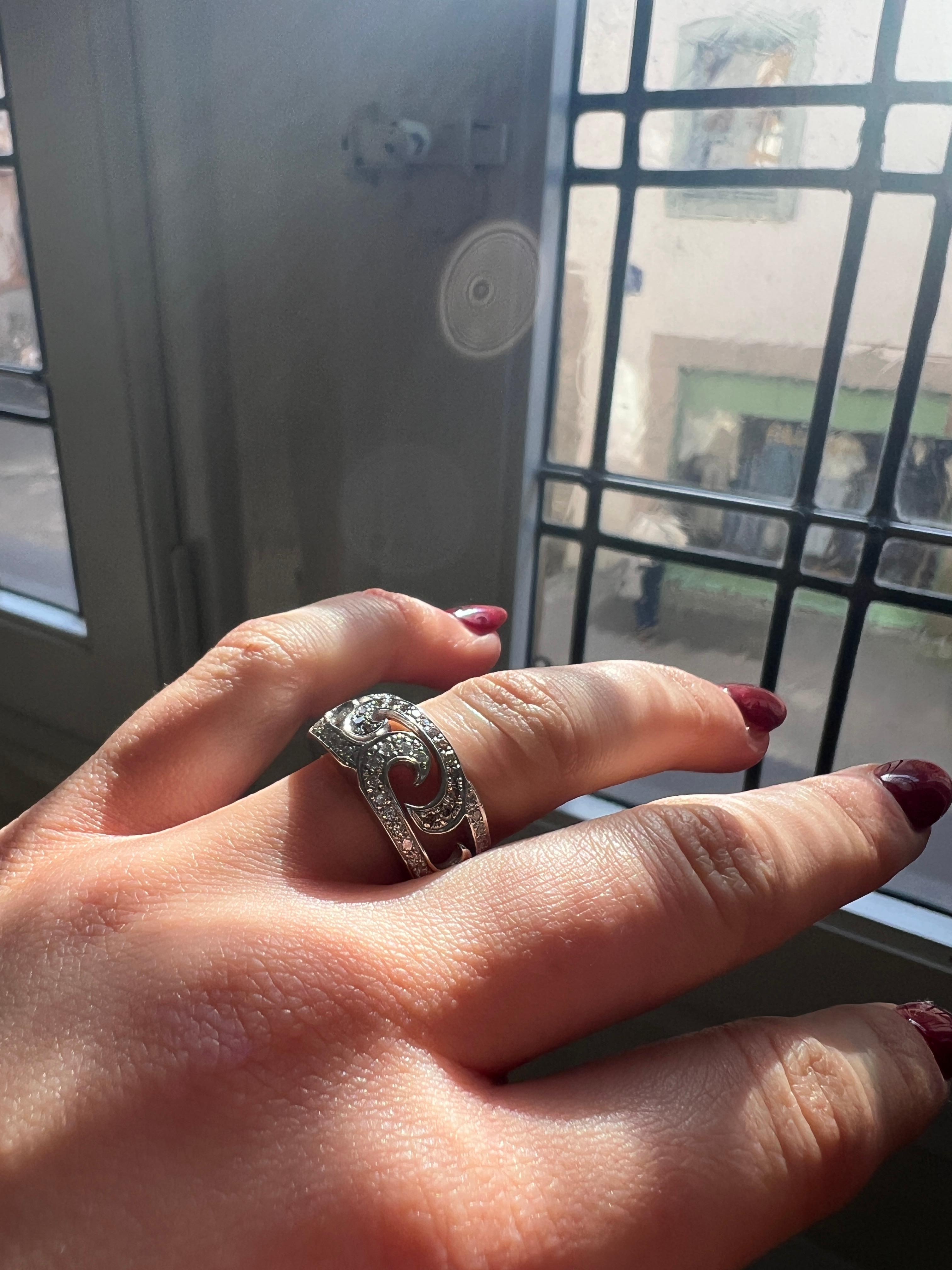 Ring Diamonds White Gold 18 Carats For Sale 1