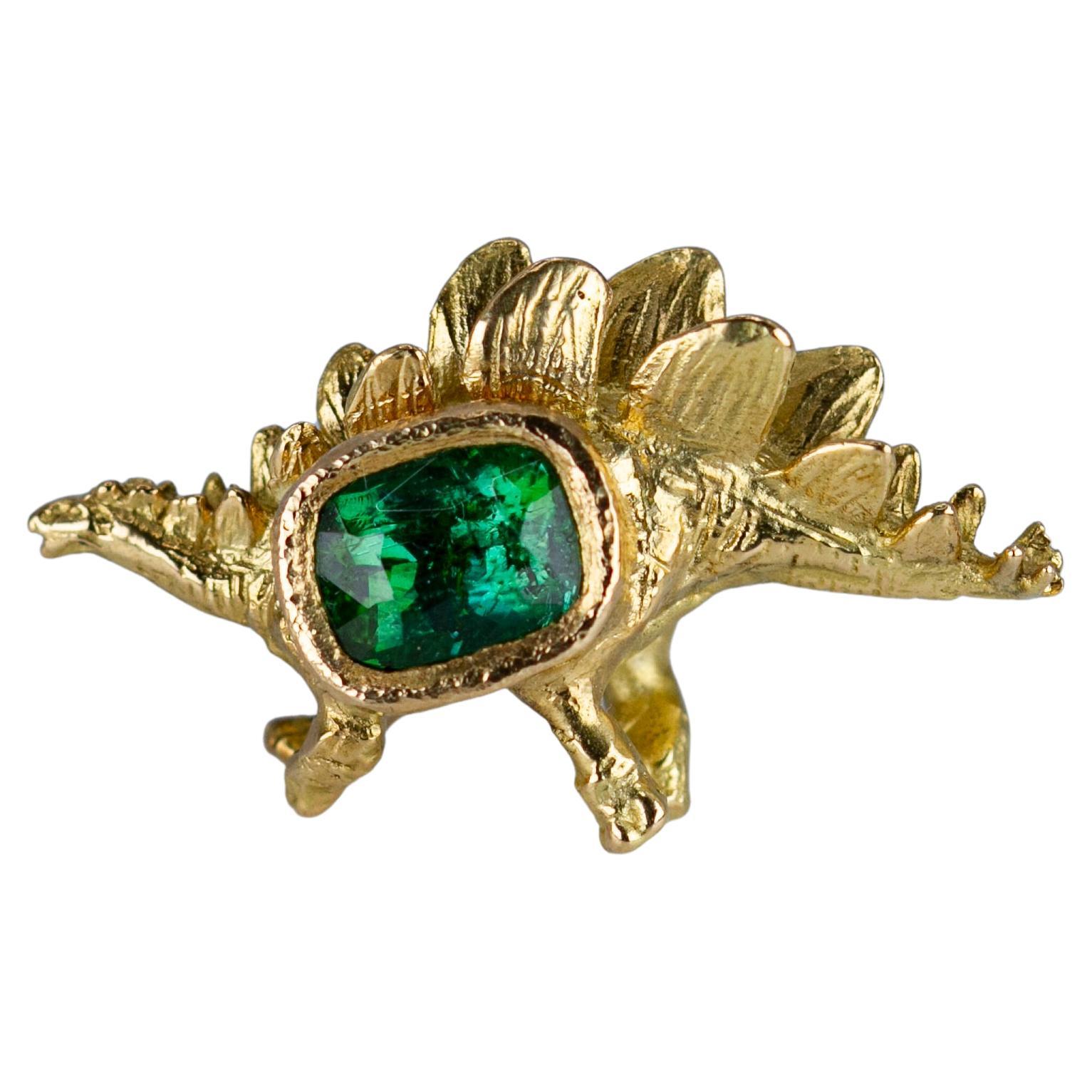 Ring "Didi The Dinosaur" Tourmaline and 18k Gold.  For Sale