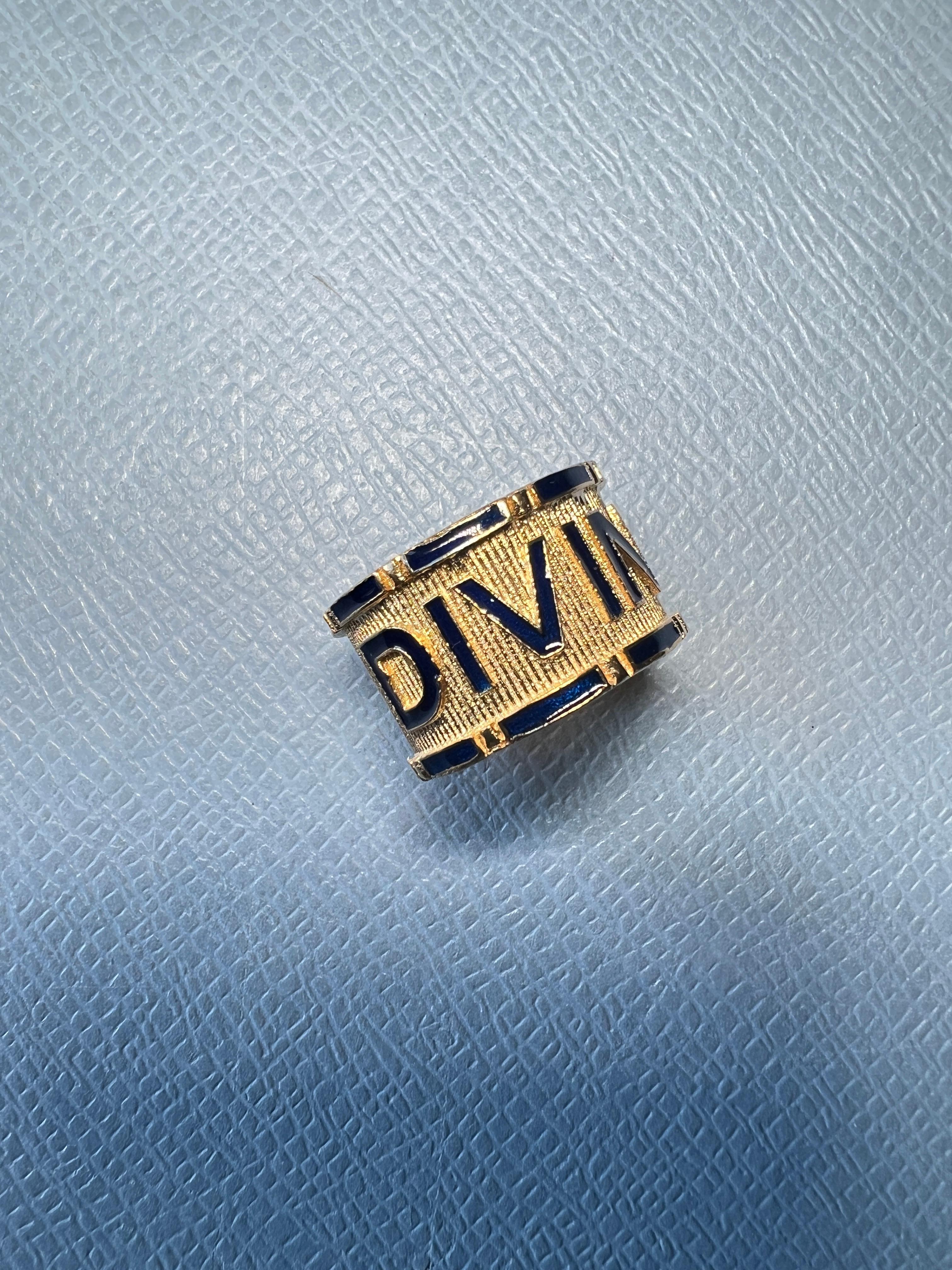 Signet Style Ring Spiritual Enamel Divine For Sale 5