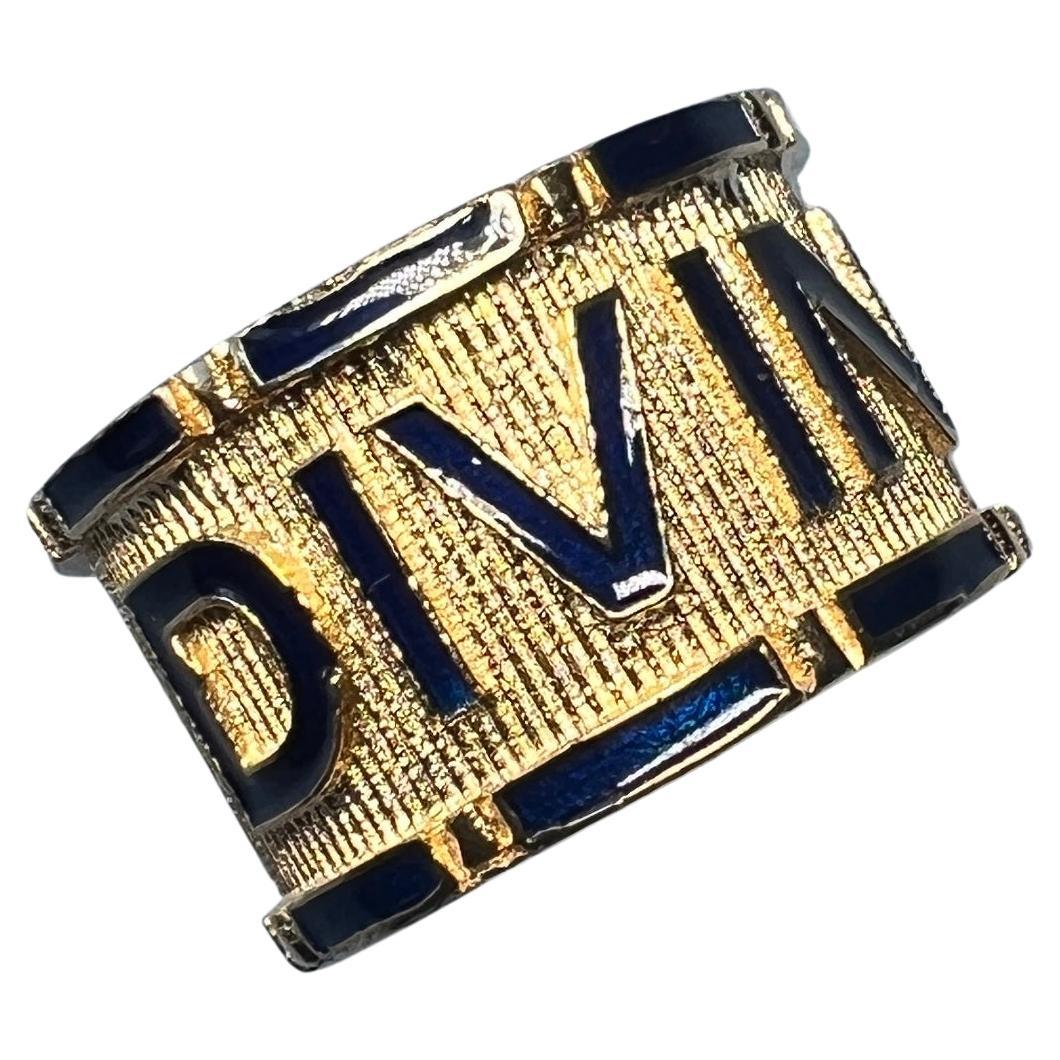 Signet Style Ring Spiritual Enamel
Divine Enamel Blue

This 14k Gold Plated Ring with Midnight Blue  Enamel has the letters DIVINE

Designer: J Dauphin

Divine – A Connection to the Infinite
The word Divine holds deep, universal resonance—a symbol