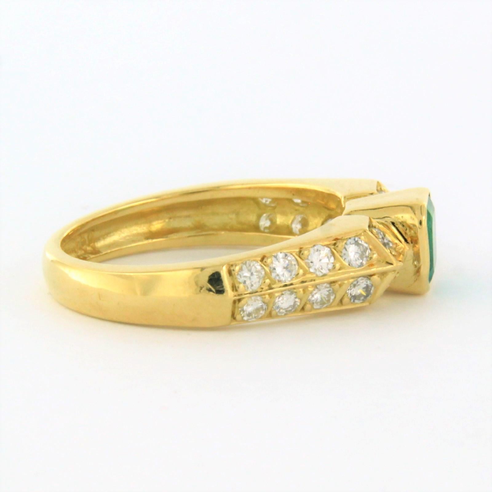 Ring Smaragd und Diamant uo bis 0,40ct 18k Gelbgold im Angebot 1