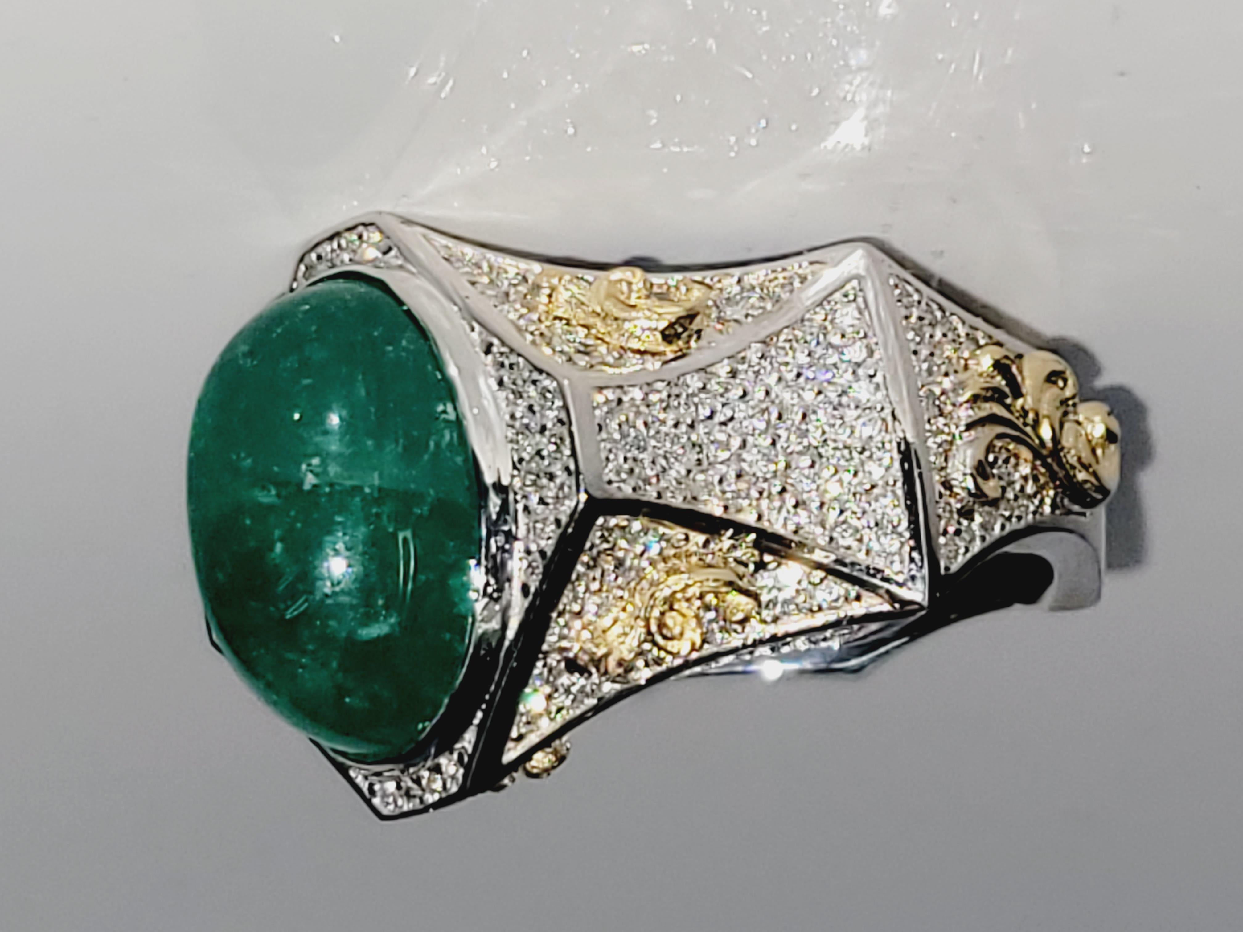 Round Cut Ring Emerald Gents For Sale