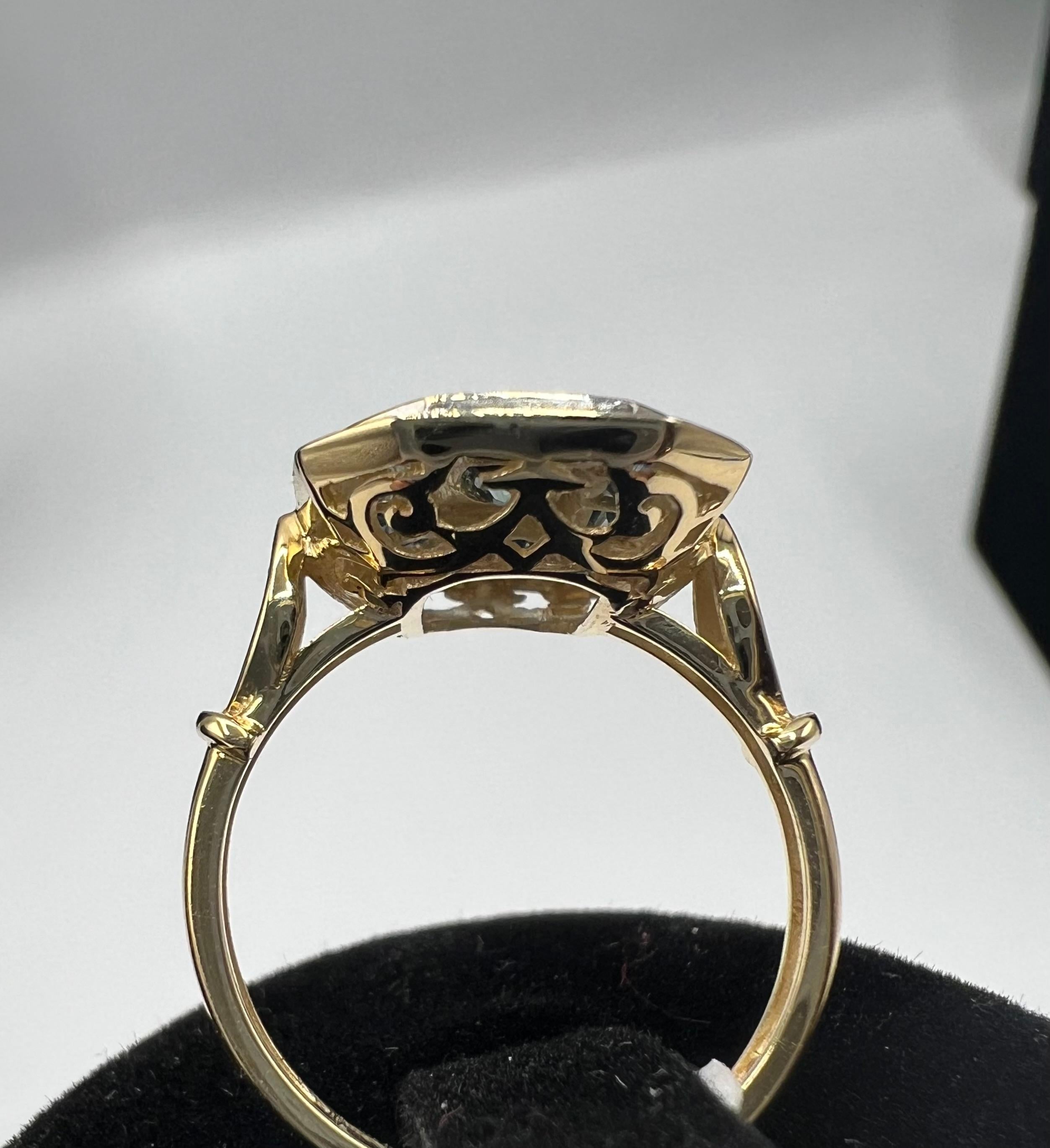 ring n 7403 
A ring in 18 carat gold weighing 4.35 grams in total paving of calibrated sapphires for 1.79 in total approximately paving of modern cut diamonds for 0.15 in total approximately size 52 in the spirit of art deco, manufacture in the