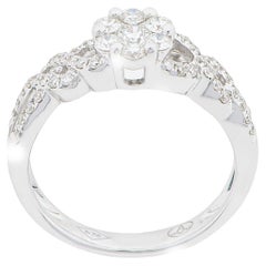 Ring: Engagement ring 1.10 carat Diamonds brilliant cut 18K White Gold
