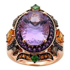 Ring featuring Amethyst, Citrine, Quartz, Semiprecious, Amethyst set in 14K Gold