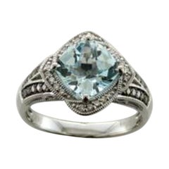 Bague aigue-marine chocolat et diamants Vanilla sertis en or Vanilla 14 carats