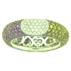 Ring featuring Bubble Gum Pink Sapphire, Yellow Sapphire set in 18K Vanilla Gold