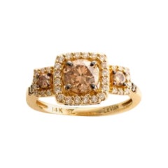 Ring featuring Chocolate Diamonds , Vanilla Diamonds set in 14K Honey Gold