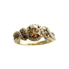 Ring featuring Chocolate Diamonds , Vanilla Diamonds set in 14K Honey Gold