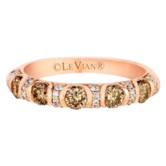 Ring featuring Chocolate Diamonds , Vanilla Diamonds set in 14K Strawberry Gold