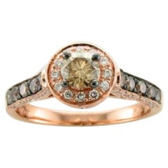 Ring featuring Chocolate Diamonds , Vanilla Diamonds set in 14K Strawberry Gold