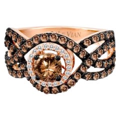 Ring featuring Chocolate Diamonds , Vanilla Diamonds set in 14K Strawberry Gold