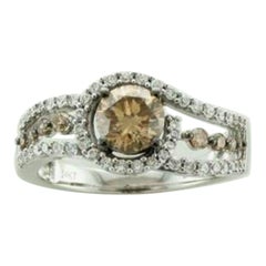 Ring Featuring Chocolate Diamonds, Vanilla Diamonds Set in 14k Vanilla Gold
