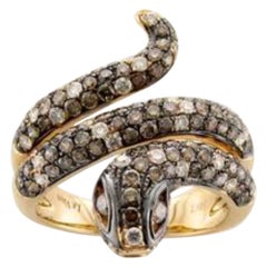 Ring featuring Chocolate & Vanilla Diamonds set in 14K Honey Gold