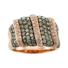 Ring featuring Chocolate & Vanilla Diamonds set in 14K Strawberry Gold
