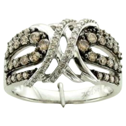 Ring featuring Chocolate & Vanilla Diamonds set in 14K Vanilla Gold  For Sale