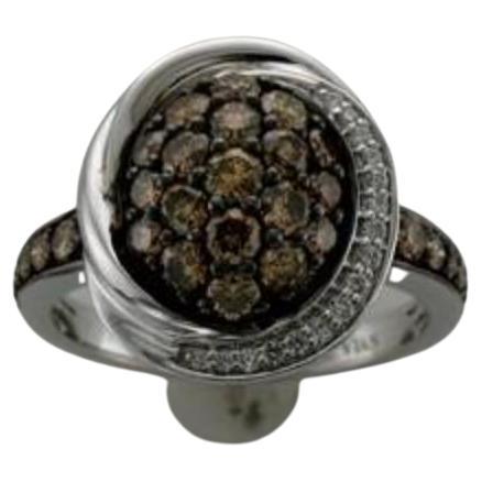 Ring featuring Chocolate & Vanilla Diamonds set in 14K Vanilla Gold  For Sale