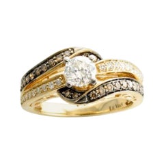Ring featuring Vanilla Diamonds , Chocolate Diamonds set in 14K Two Tone Gold