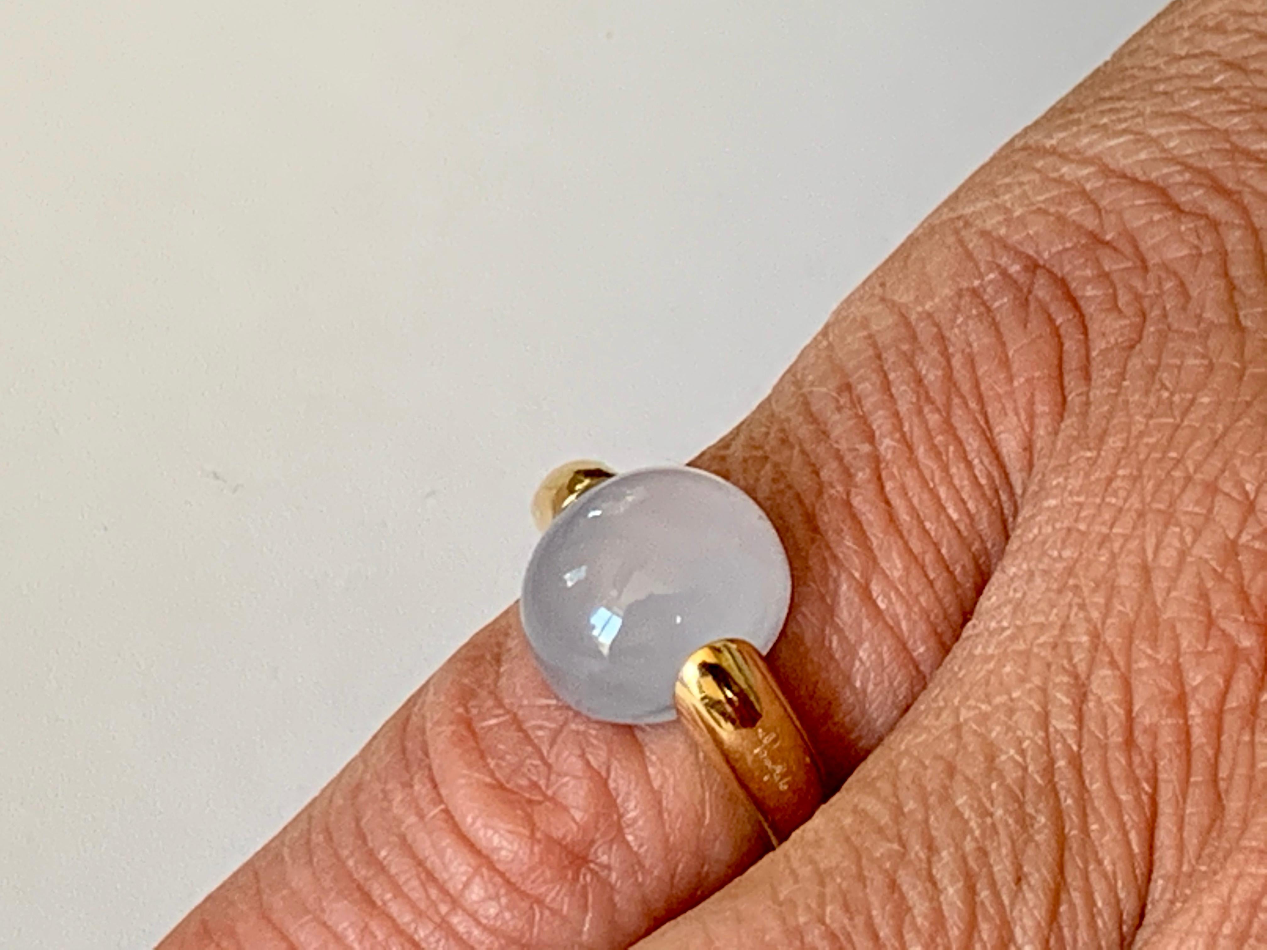 Women's or Men's Ring from Pomellato Luna 18 Karat Rose Gold with Chalcedony