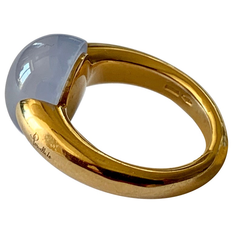Ring from Pomellato Luna 18 Karat Rose Gold with Chalcedony For Sale at 1stdibs