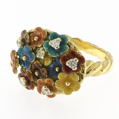 18K Yellow Gold Ring with White Diamonds - Dream Collection*
