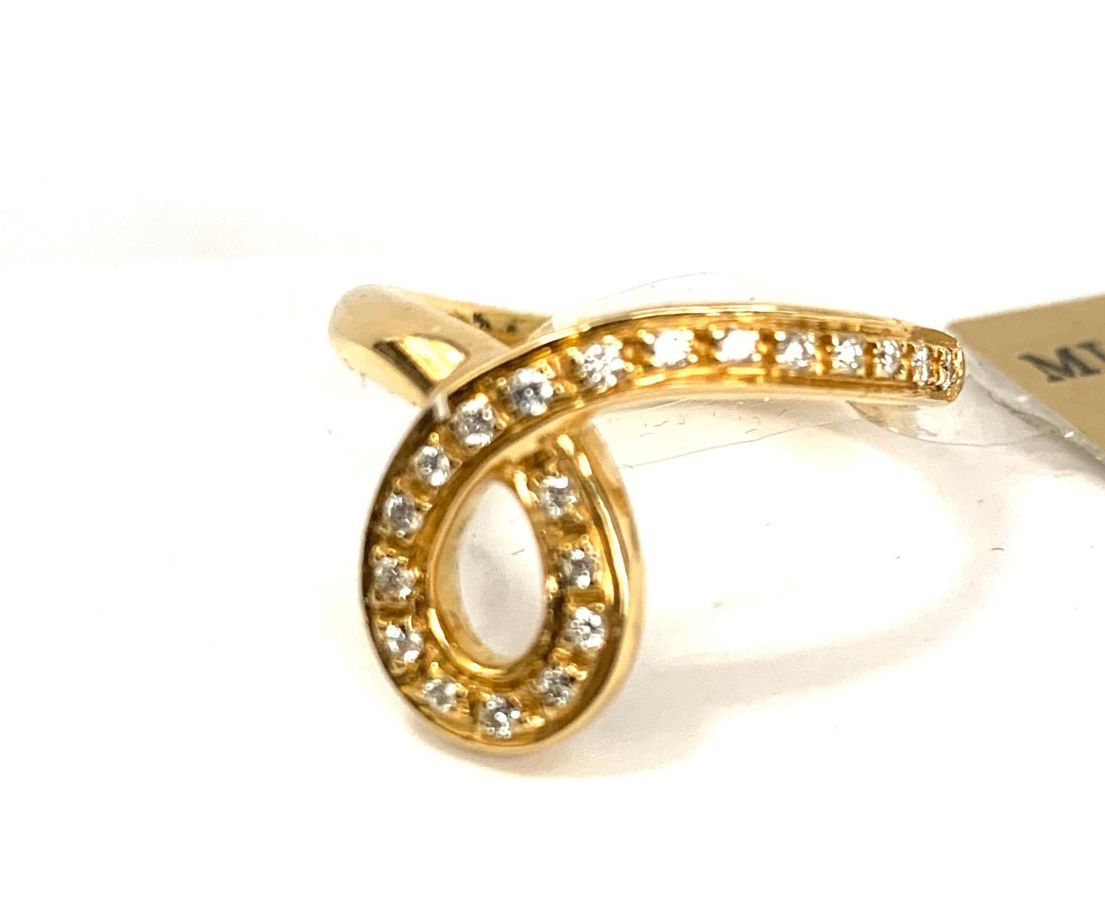 Colección Essence Anillo de Oro Amarillo con Diamantes Blancos Corte brillante en venta