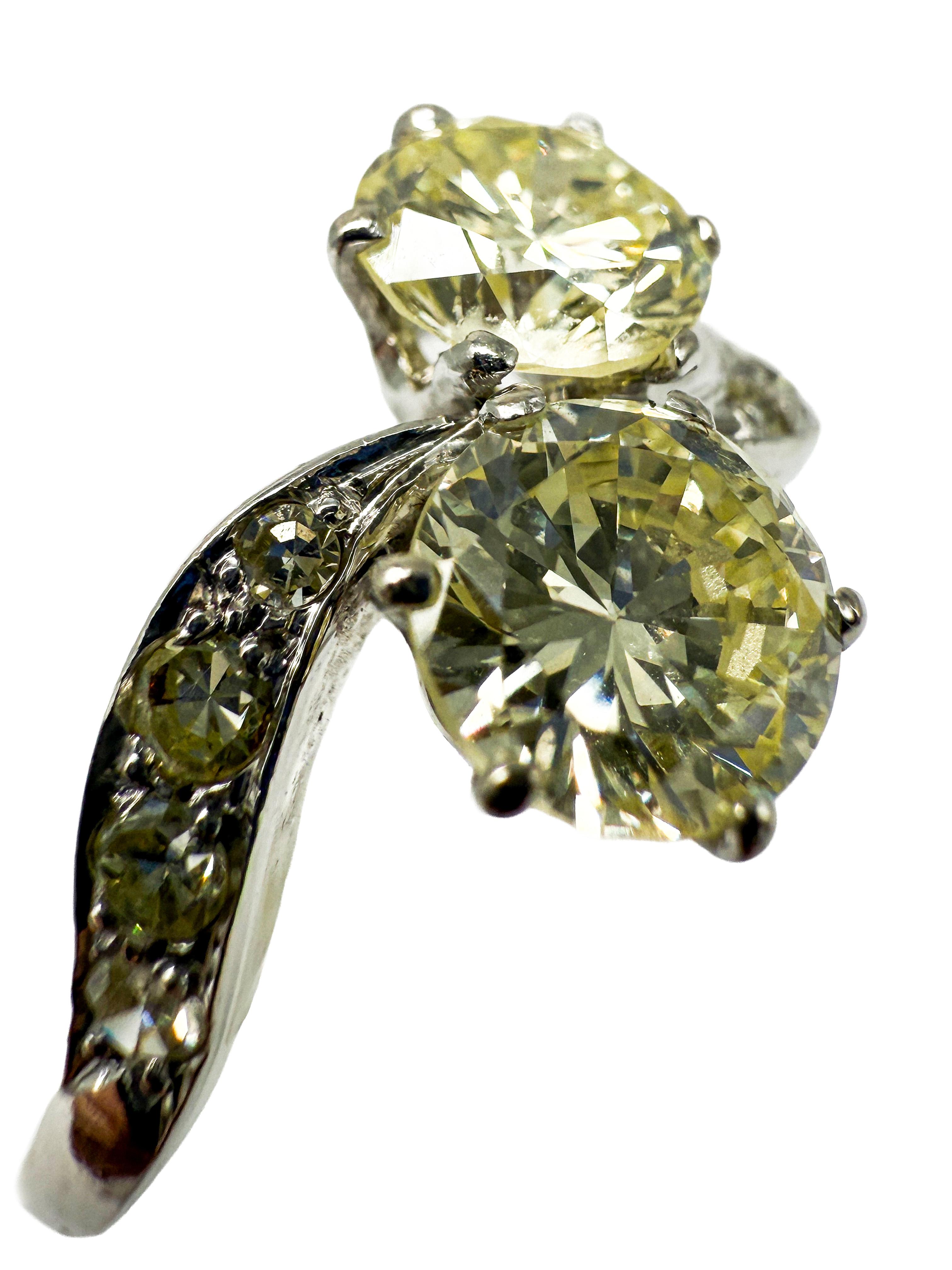 Ring in 14K White Gold with Diamonds For Sale 4