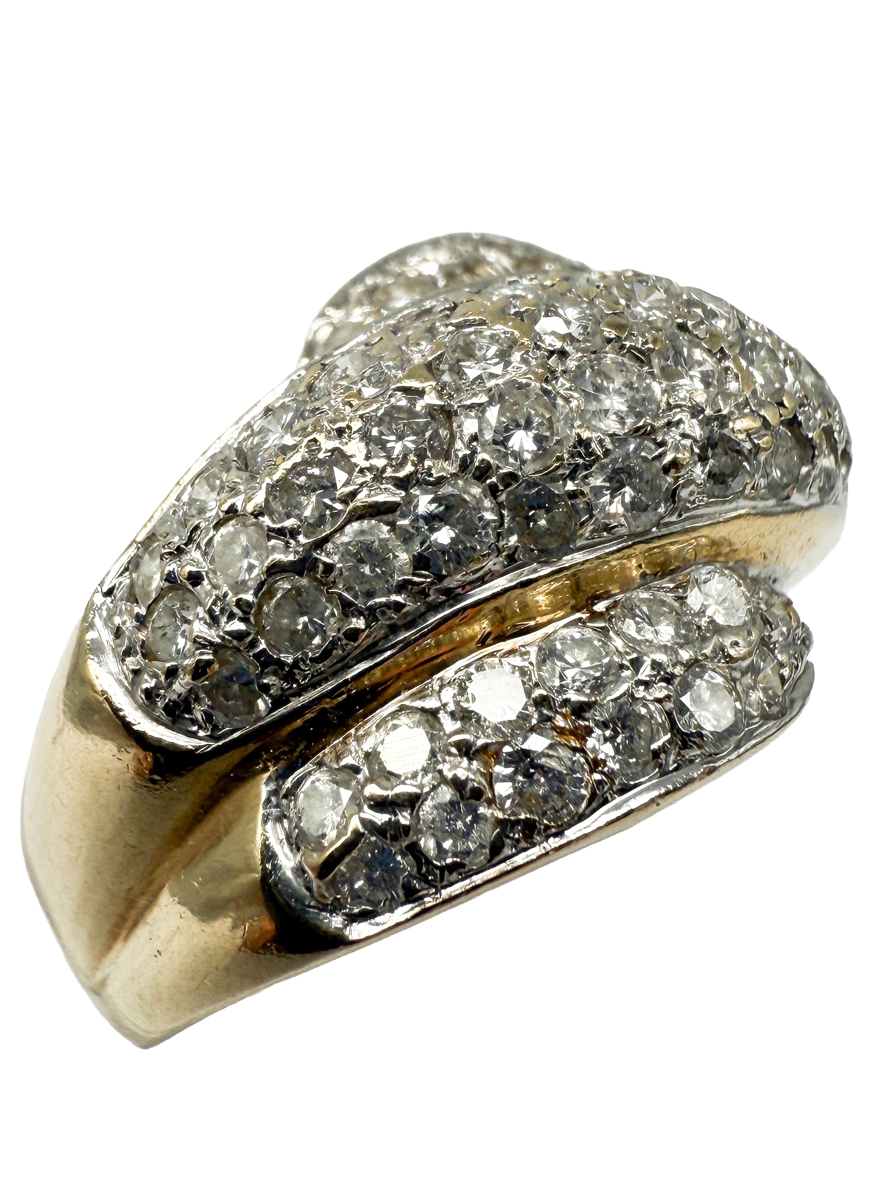 Ring in 14K Yellow Gold with Diamonds In Good Condition For Sale In Berlin, DE
