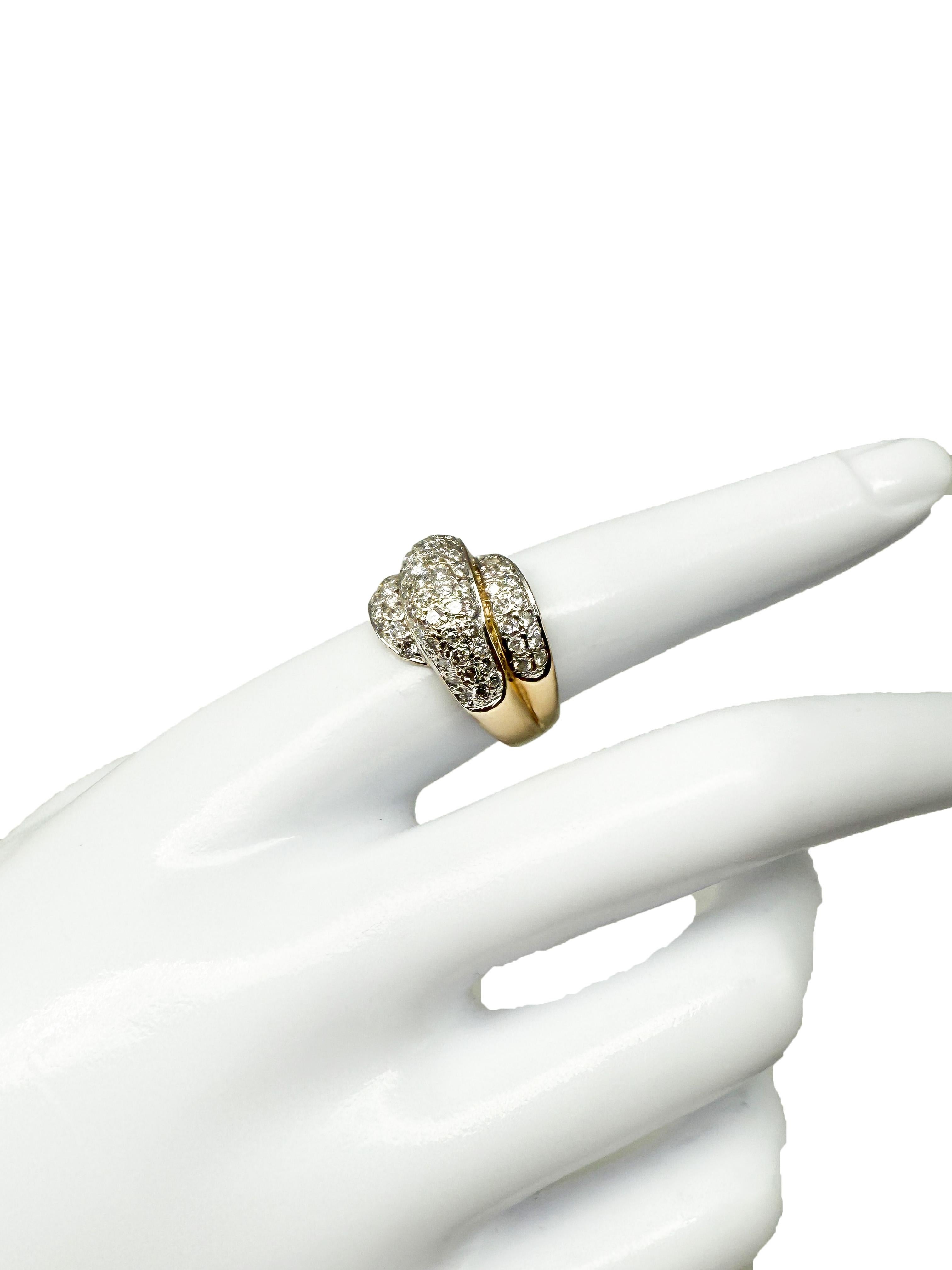 Ring in 14K Yellow Gold with Diamonds For Sale 1