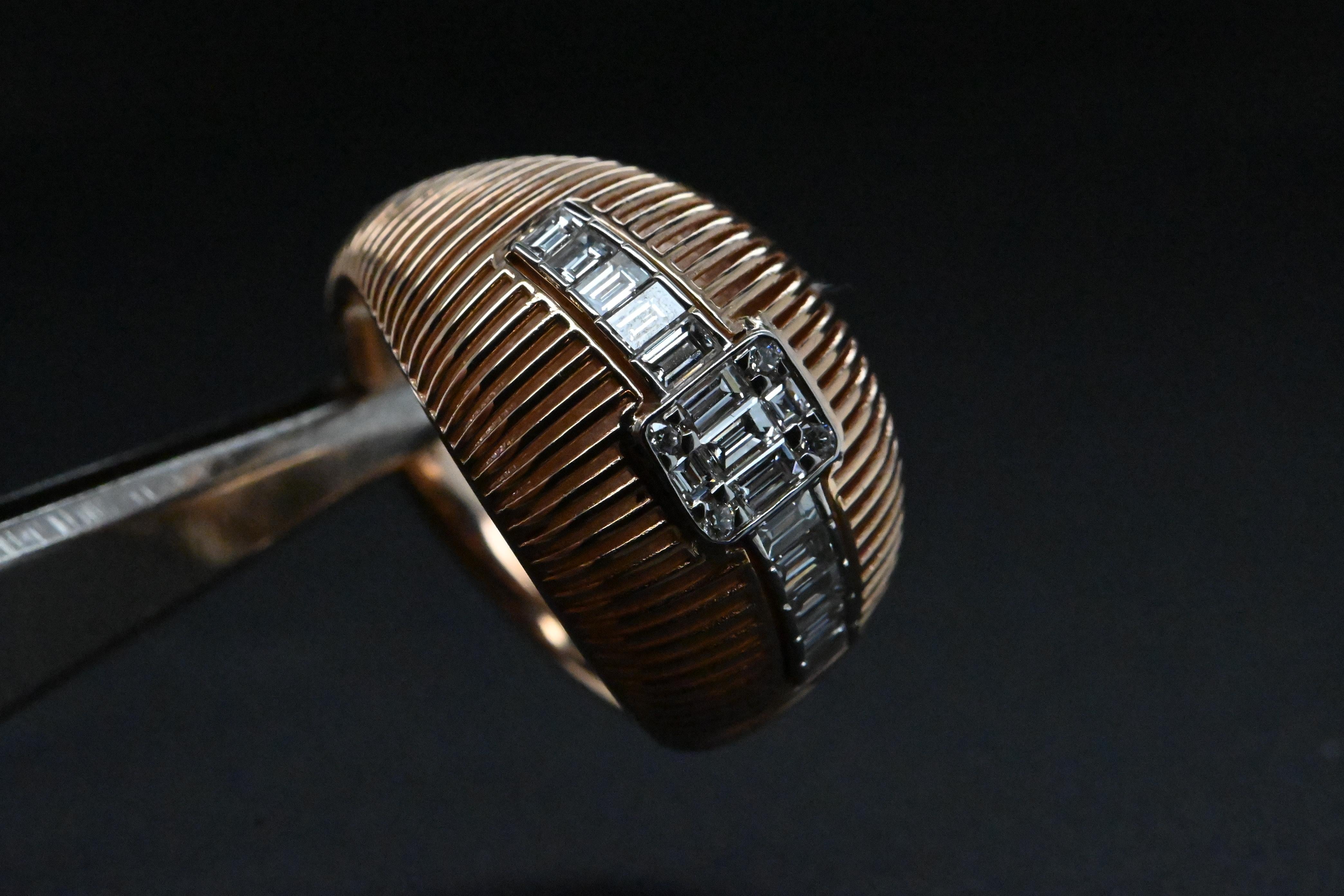 Ring In 18-Carat Rose Gold With 0.60 Carat Diamond In New Condition For Sale In Vannes, FR